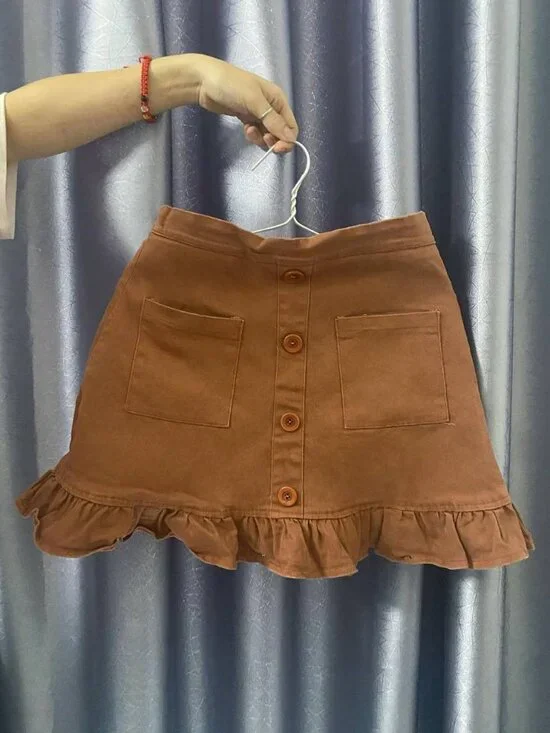 Brown Mini Skirt - Picture 1 of 3